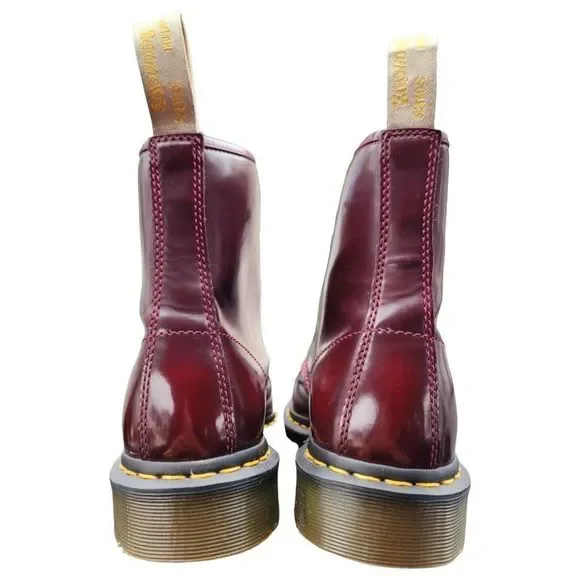 Dr. Martens 1460 Vegan Cherry Red Rub Off - Picture 9 of 14